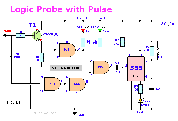 555 Logic Probe with Pulse