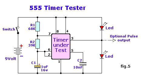 Fig. 5, 555 Timer Tester